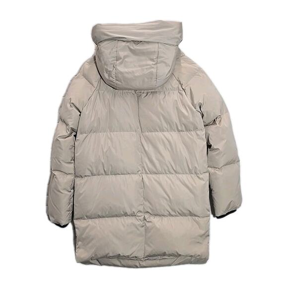 Orolay Womens Thickened Oversized Down Puffer Coat Size M Beige Fleece Hooded - Picture 6 of 15